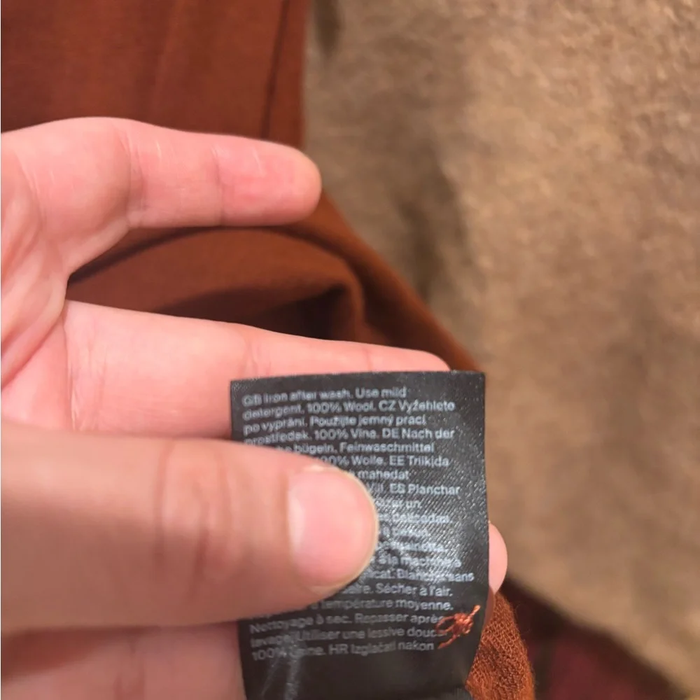 COS Rust Button-Down Lightweight Wool Cardigan - Picture 4 of 5